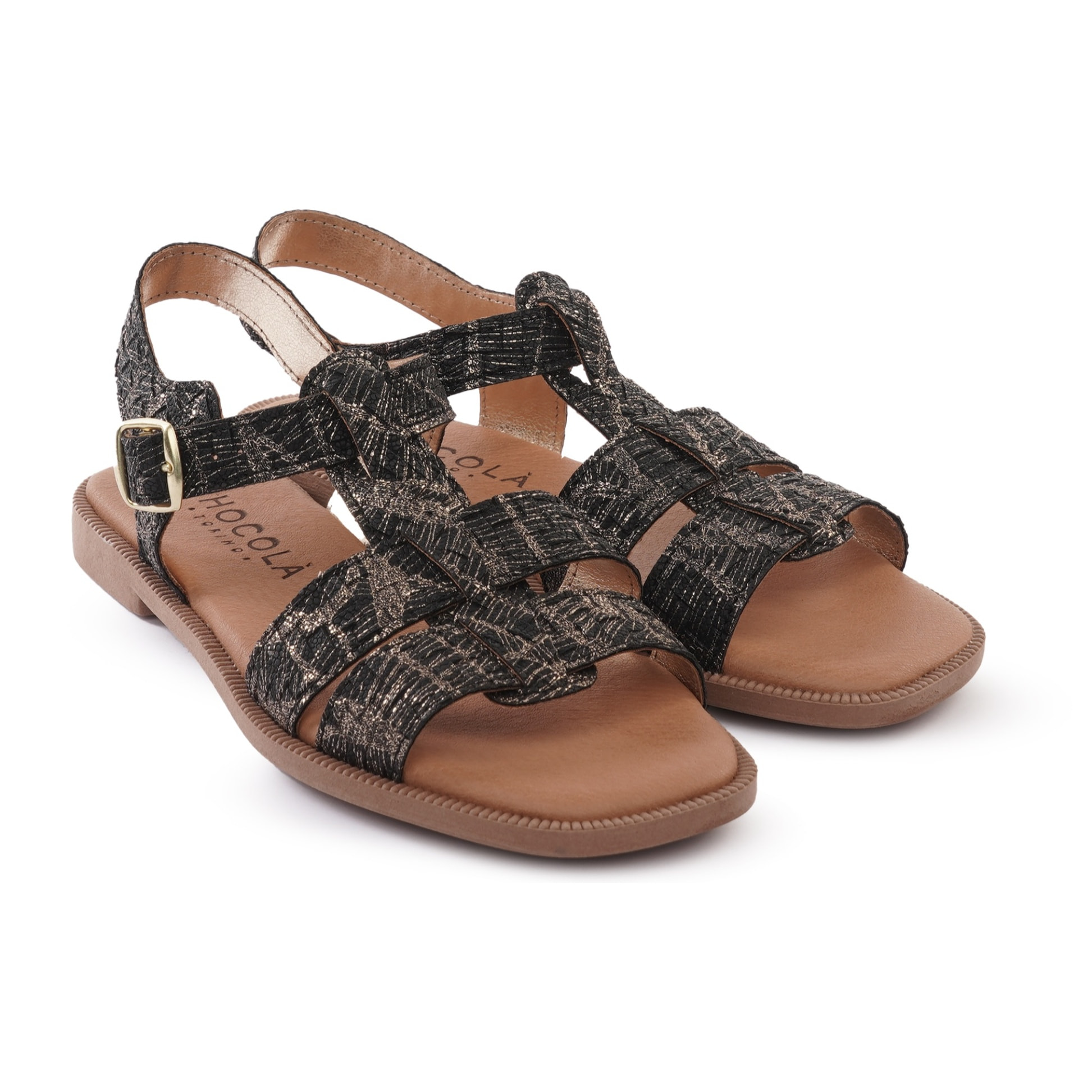 SANDALO FLAT T-BAR NERO