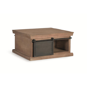 Mesas de Centro de Madera de Mango 90 Cm Estilo Industrial Moderno