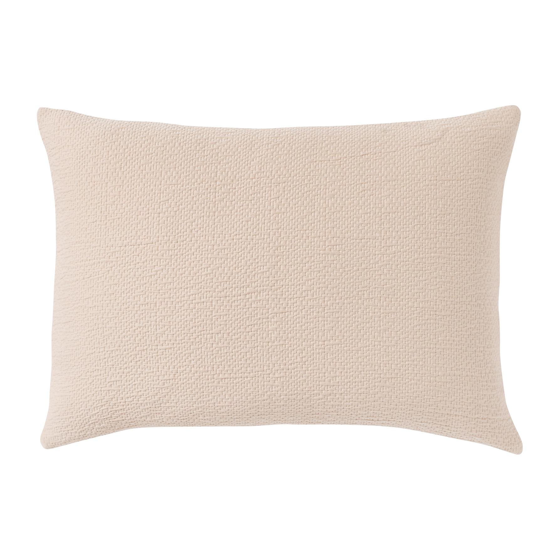 Housse de coussin unie texturée en jacquard de coton, POÈME, Rose Ballerine