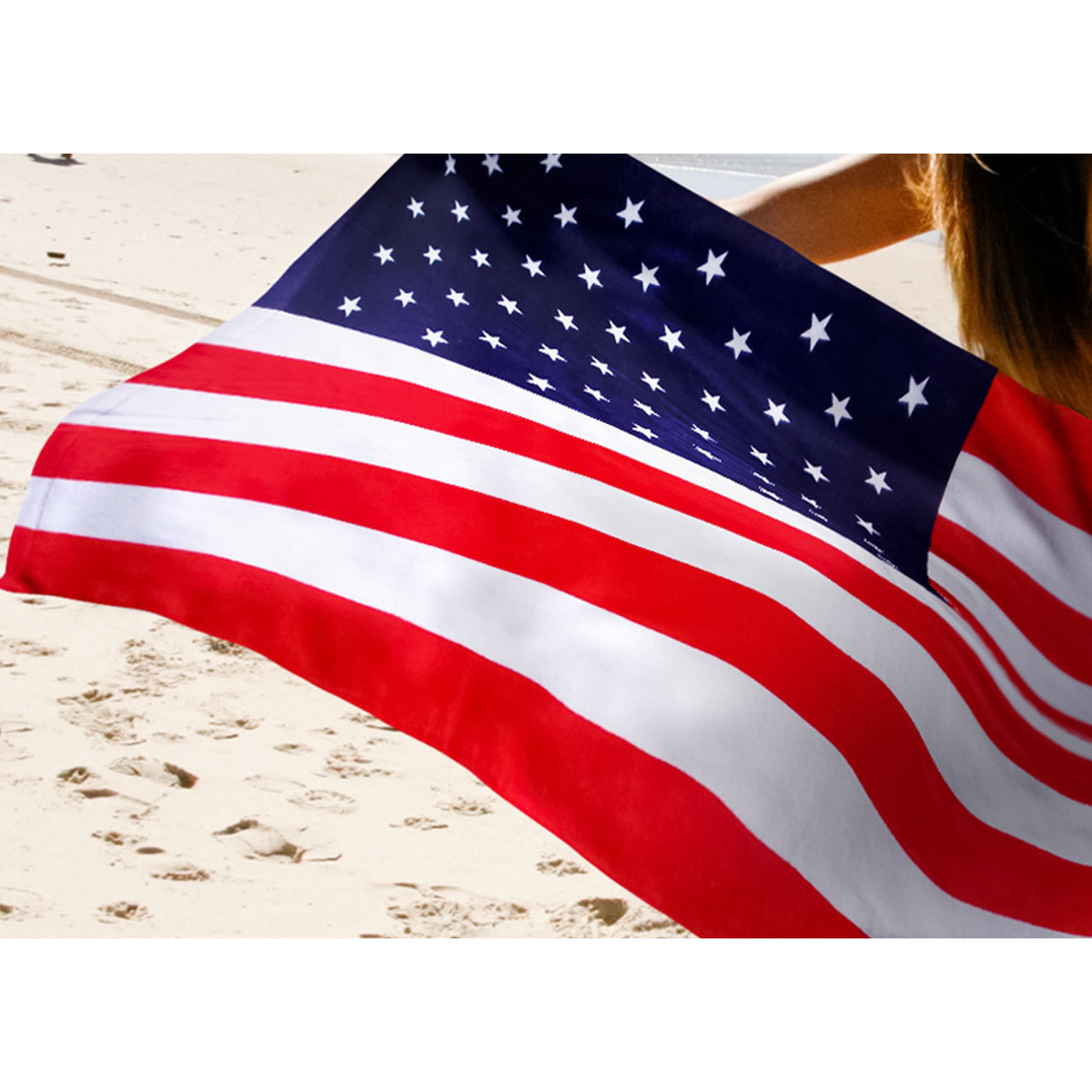 Telo Mare Stampato In Spugna Disegno Bandiera