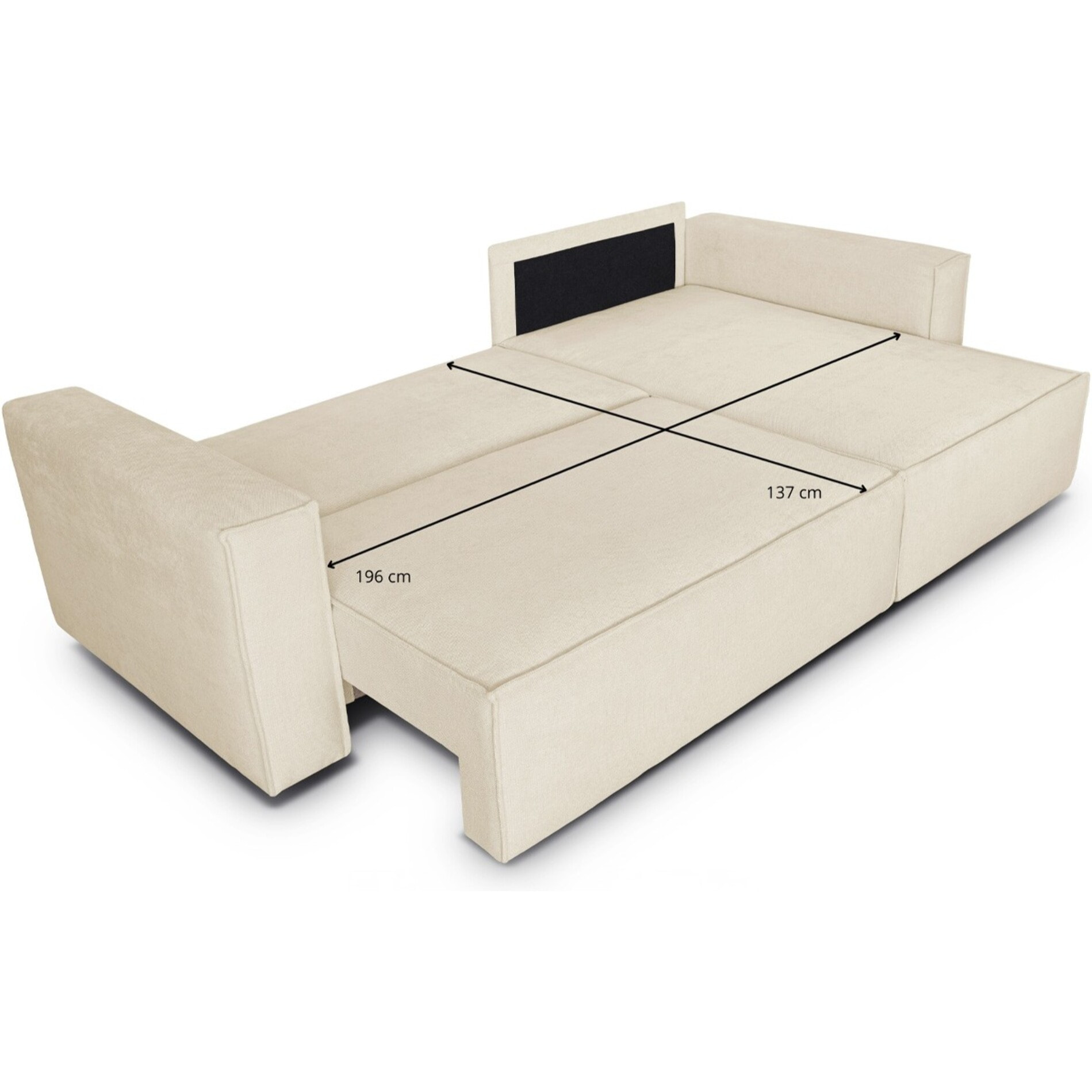 Canapé d'angle convertible 4 places en tissu chenille - LIVIA