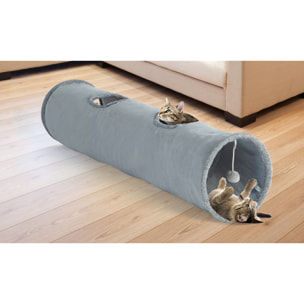 Tunnel pour chat 130 x 30 cm gris