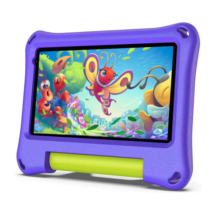 DAM Tablet Infantil K718 3G WiFi. SO Android 5.0. Pantalla 7'' 1024x600px. MTK 6582 1GB RAM + 16GB. Doble cámara. 21x3x16,5 Cm. Color: Morado