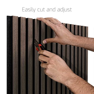 Beethoven - Set di 4 pannelli fonoassorbenti decorativi in legno 150x60 cm, marrone scuro