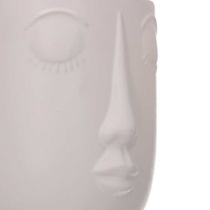 Portavaso in ceramica viso bianco cm14,2x12,8h25,3