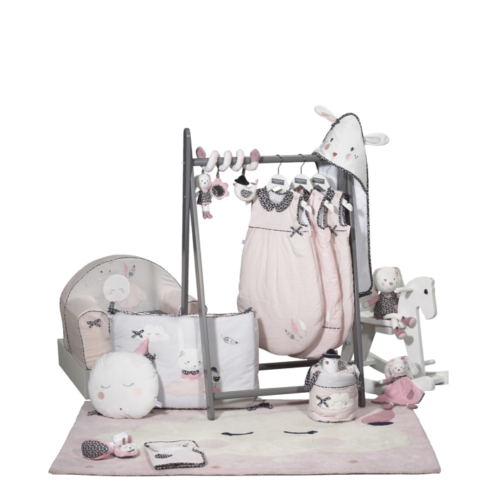 Fauteuil club bébé pour enfant en coton rose