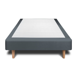 Sommier Tapissier Velours Ep14 - pieds bois