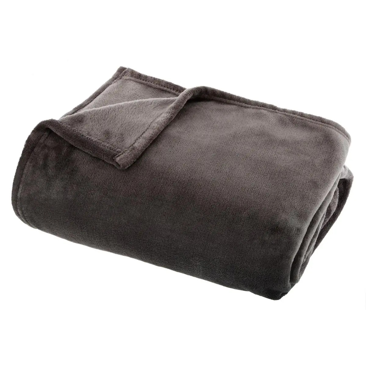 Plaid flanelle gris ardoise 125x150cm