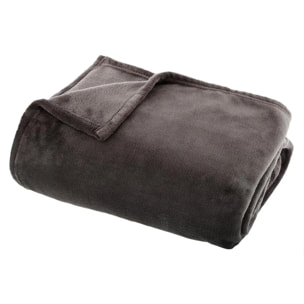 Plaid flanelle gris ardoise 125x150cm