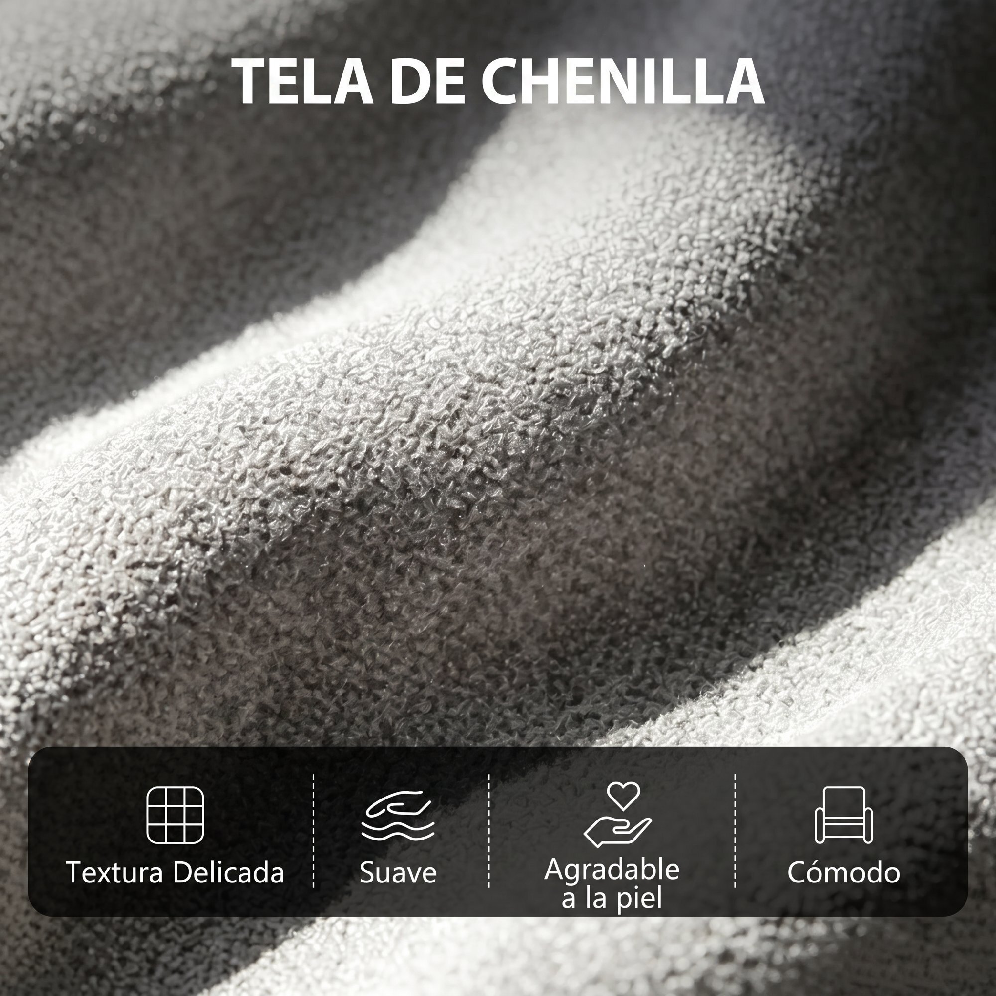 Sillón de Masaje, Sillón Relax Reclinable 160° con Mando a Distancia, Reposapiés, 2 Zonas de Masaje, Respaldo Alto, Asiento de Muelles, Bolsillos, Tapizado en Chenilla, 66x91x108 cm Gris Claro