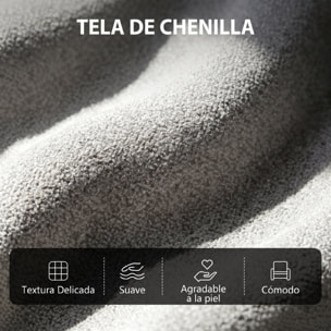 Sillón de Masaje, Sillón Relax Reclinable 160° con Mando a Distancia, Reposapiés, 2 Zonas de Masaje, Respaldo Alto, Asiento de Muelles, Bolsillos, Tapizado en Chenilla, 66x91x108 cm Gris Claro