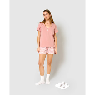 Pijama corto algodón dida rosa