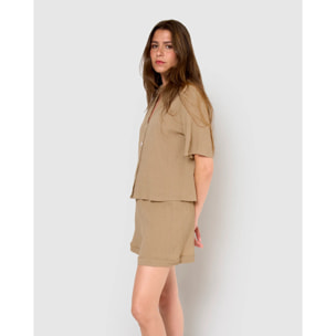 Set de camisa y short de algodón lino cuerda
