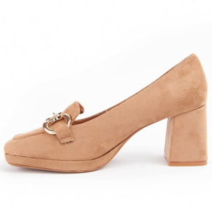 Zapato De Tacón - Marron - Altura: 7 Cm