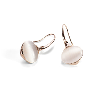 Pendientes de Ojo de Gato acabados en oro rosa de 18K