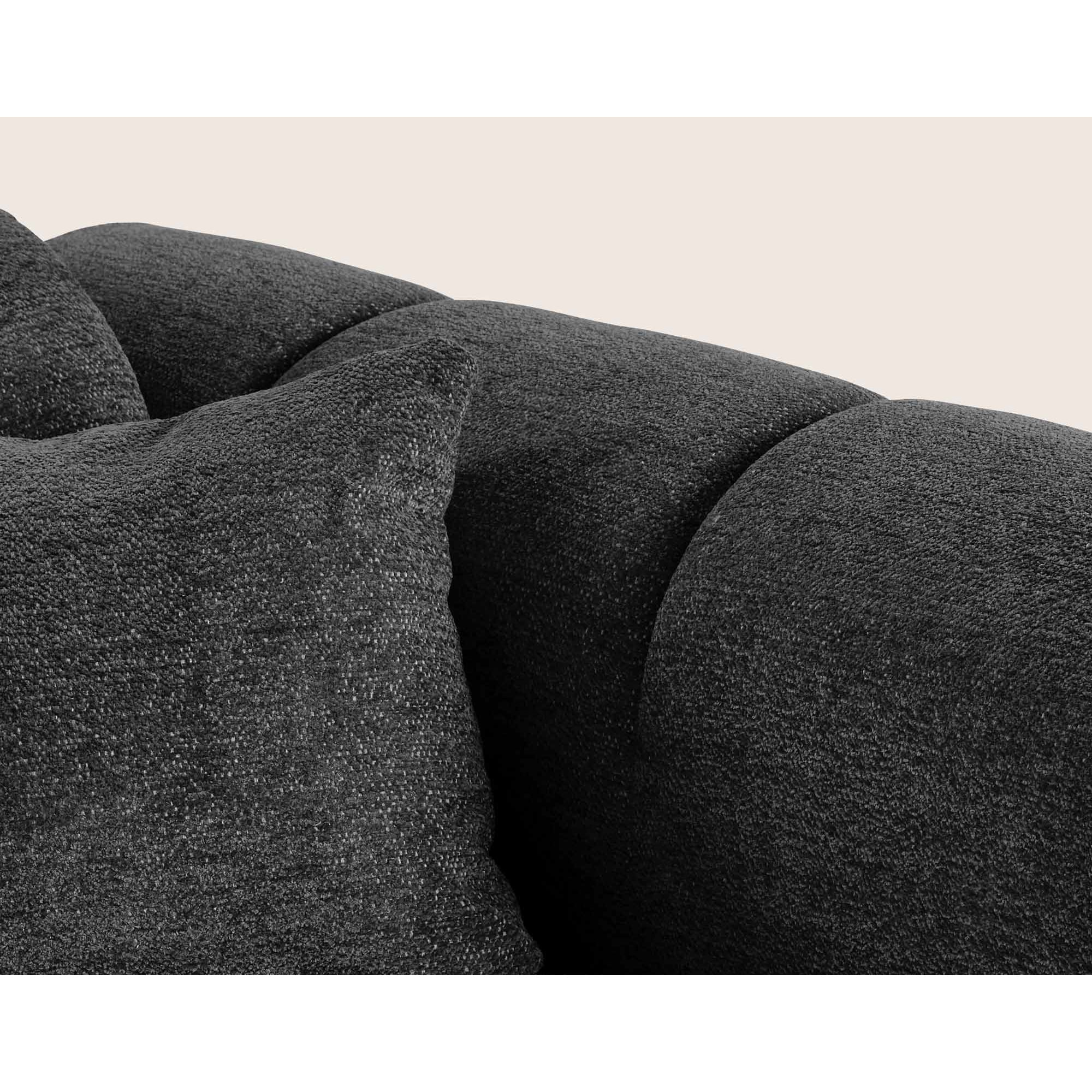 Mini Ray - Canapé d'angle gauche 4 places en tissu texturé - Gris Anthracite