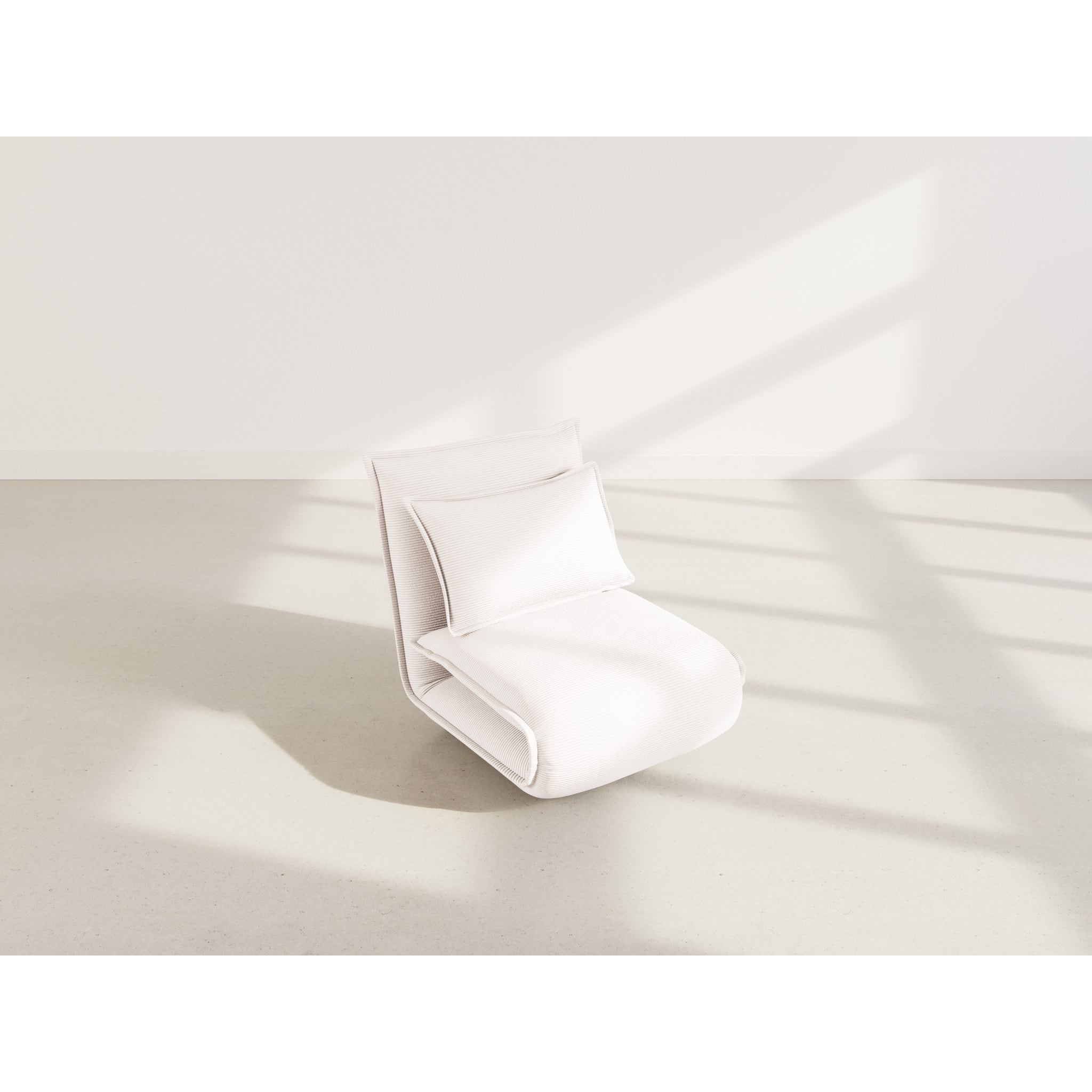 Candice - Banquette 1 place convertible clic-clac en velours côtelé - Beige