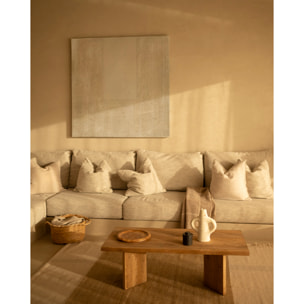 Table basse en bois massif en ton chêne foncé 120x55cm Hauteur: 40 Longueur: 120 Largeur: 55