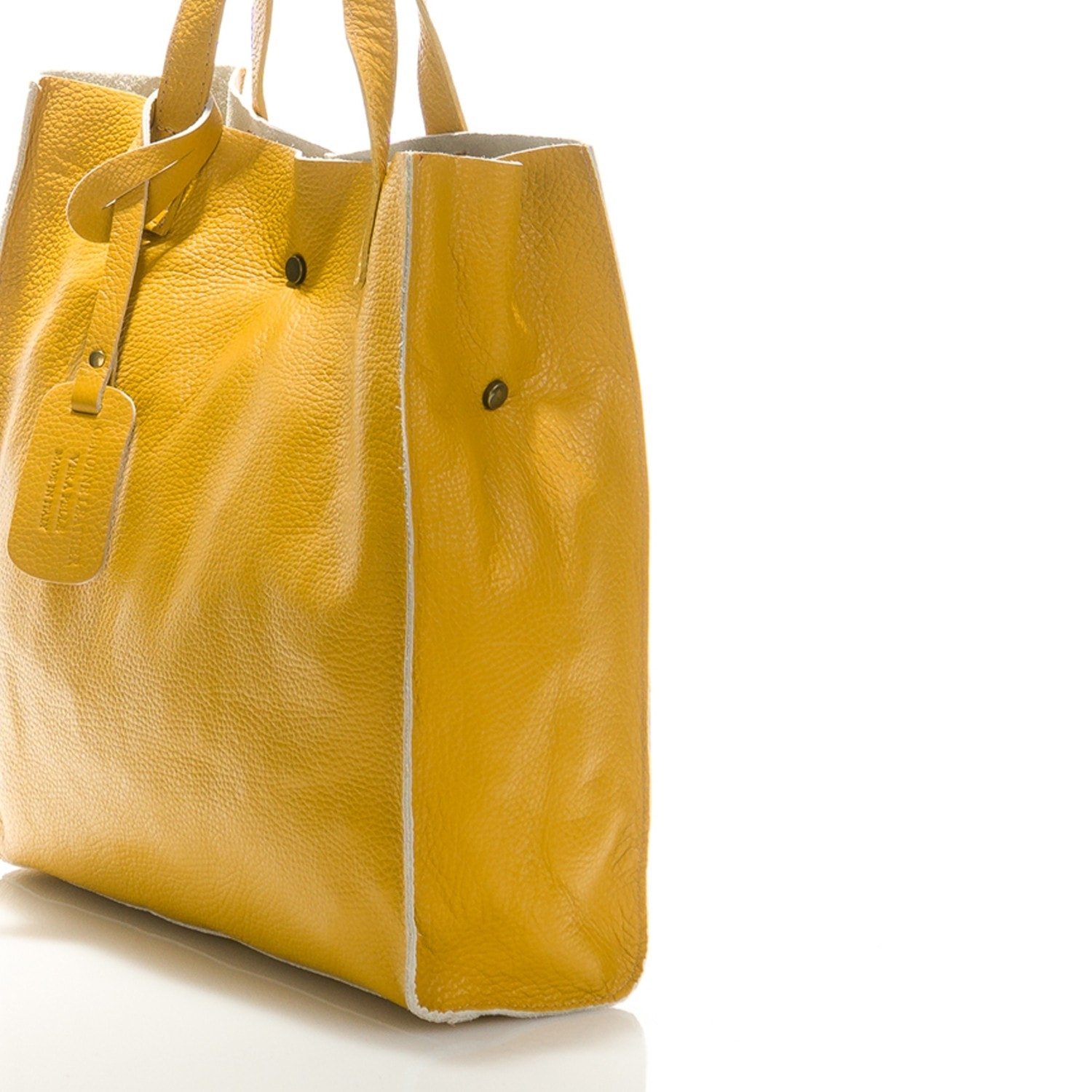 Borse Donna colore Giallo-in pelle Made in Italy 34x28x12cm