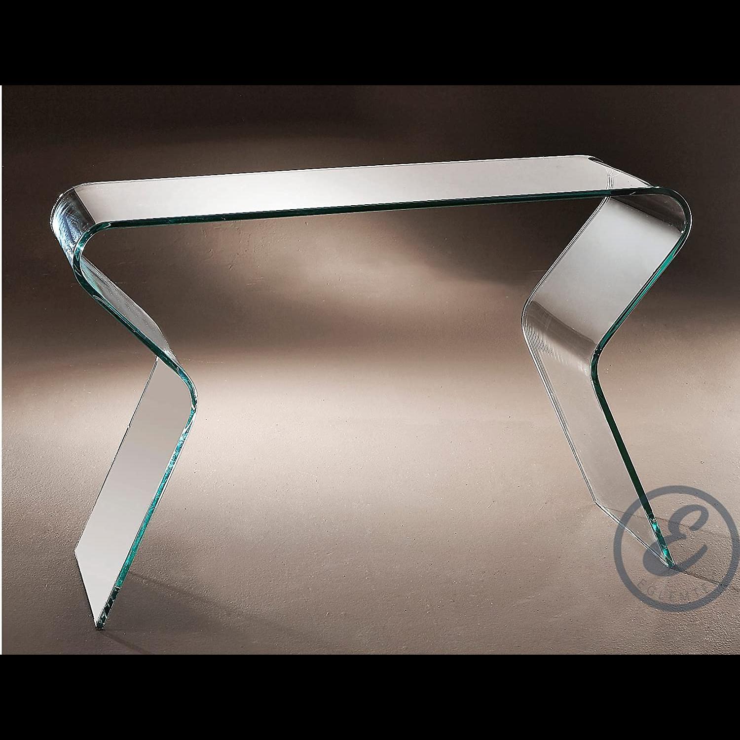 Consolle Tavolo Scrivania Ingresso Soggiorno Camera Letto Salotto Ufficio Sala Vetro Cristallo Tavolino Stretto Design Moderno Elegante 120 x 82 x 40