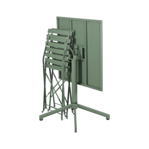 Table de jardin bistrot pliante métal + 2 assises EMILIA + CHIARA