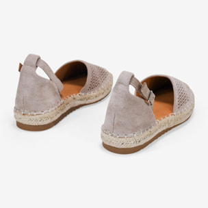 Alpargatas taupe planas con esparto