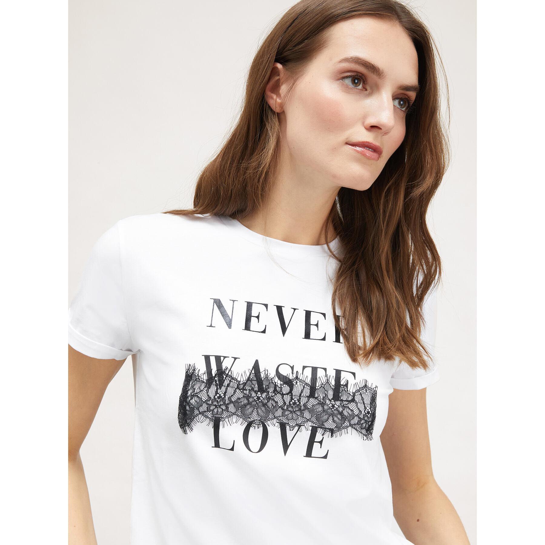 Motivi - Camiseta con texto - Blanco