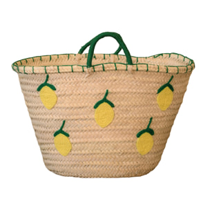 Panier Citrons brodés - Jaune