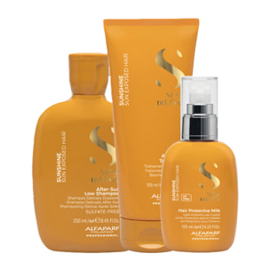 ALFAPARF MILANO Kit Semi Di Lino Sunshine Shampoo 250ml + Treatment 200ml + Protective Milk 125ml