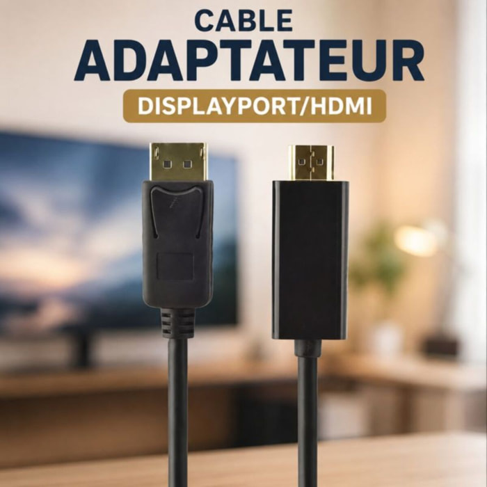 Adaptateur Displayport/HDMI ESSENTIELB vers Display Port 3m ecp
