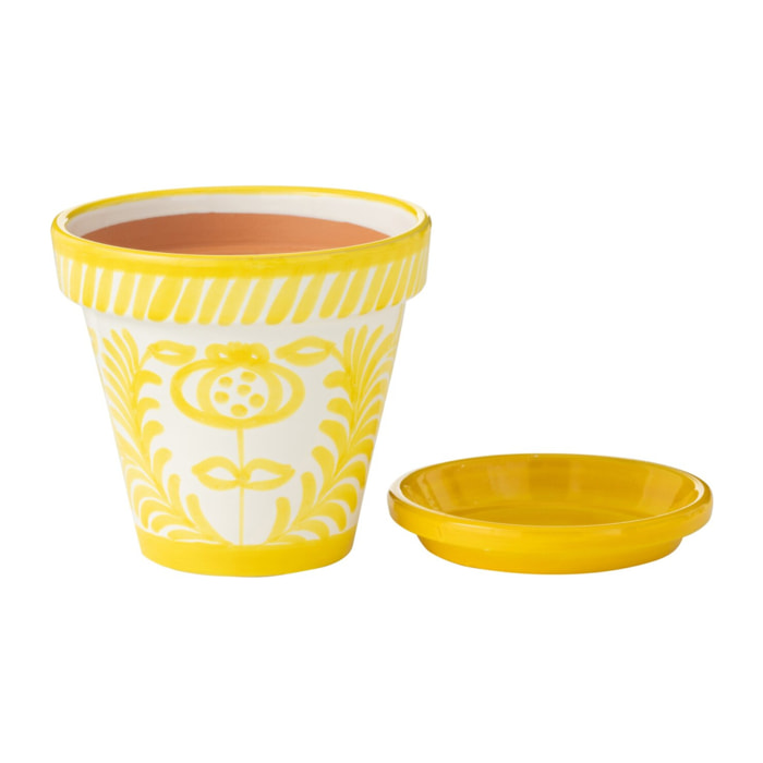 J-Line cache-pot Granada  Handmade + Painted - céramique - jaune - medium - Ø 27 cm