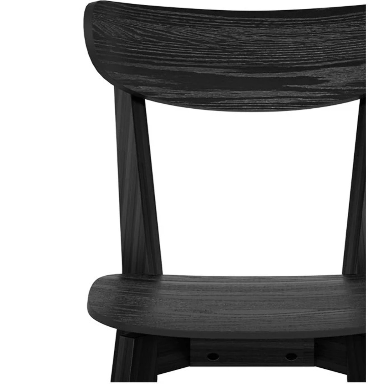 Lot de 2 chaises en bois d'hévéa noir - Tabata