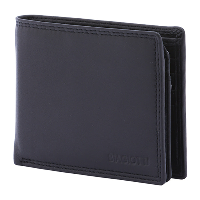 Portafoglio uomo in vera pelle - Modello Cavalier - Casual - 12.5 x 9.5 x 2.0 cm