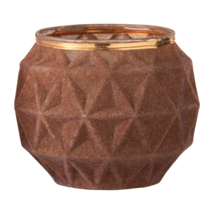 J-Line bougeoir Boule - verre - ocre - large - 2 pcs