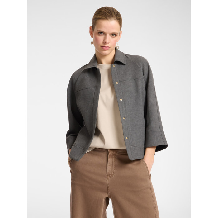 Elena Mirò - Chaqueta de corte A cuadrado - Gris