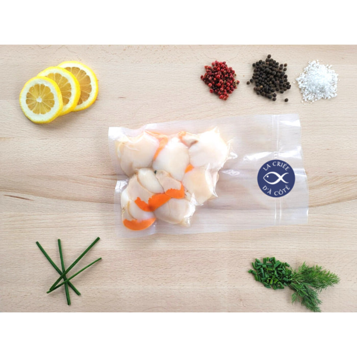 Noix de Saint Jacques avec corail - 400g - France