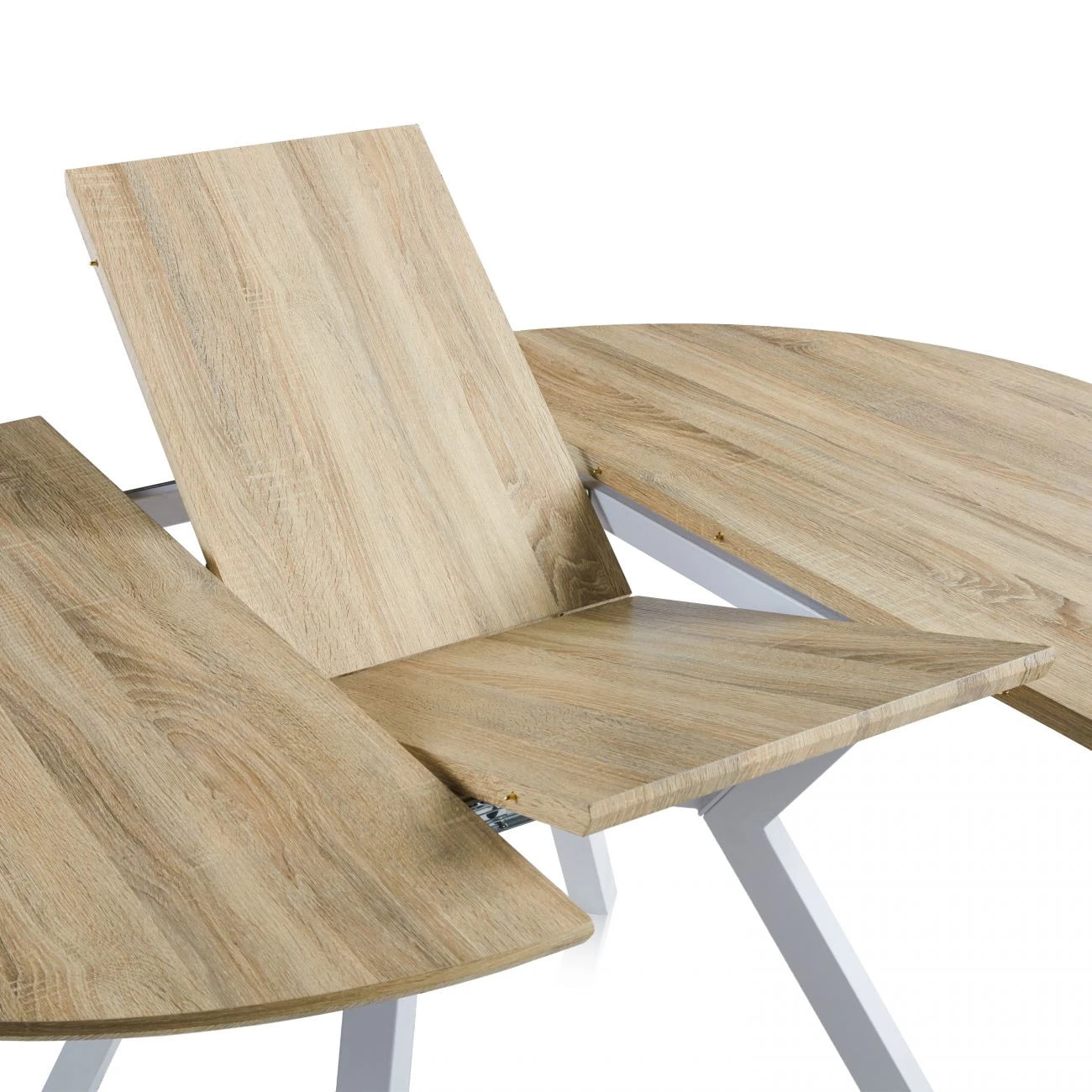 Mesa redonda extensible Aeris Roble - Blanco