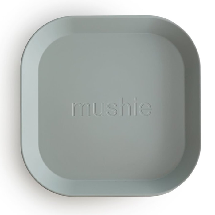 Mushie Pack Dos Platos Cuadrados Solid