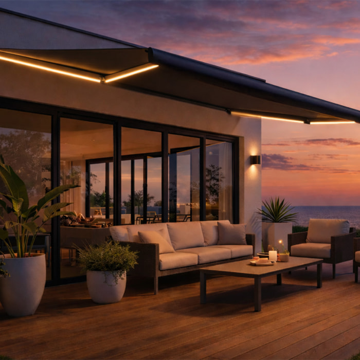 OITIS Store banne LED motorisé 3 x 2,5 m gris