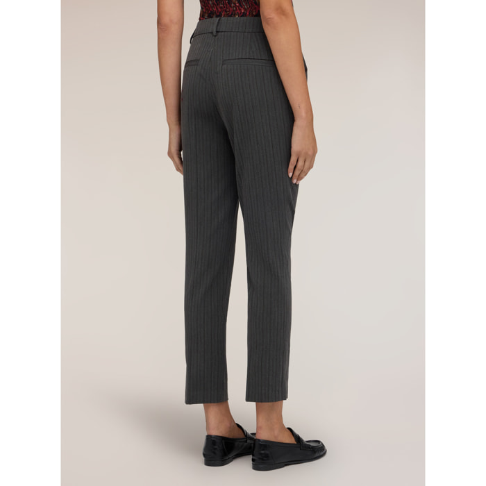 Motivi - Pantaloni slim regular in fantasia gessata - Grigio