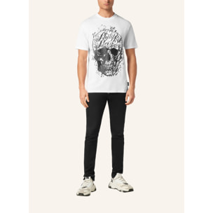 PHILIPP PLEIN Camiseta de cuello redondo y manga corta COURSIVE