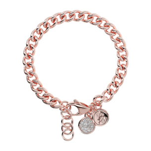 Bracciale Catena Grumetta con Ciondolo Pavé in Cubic Zirconia