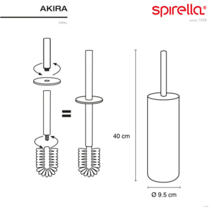 Brosse wc avec support Acier AKIRA Blanc mat Spirella
