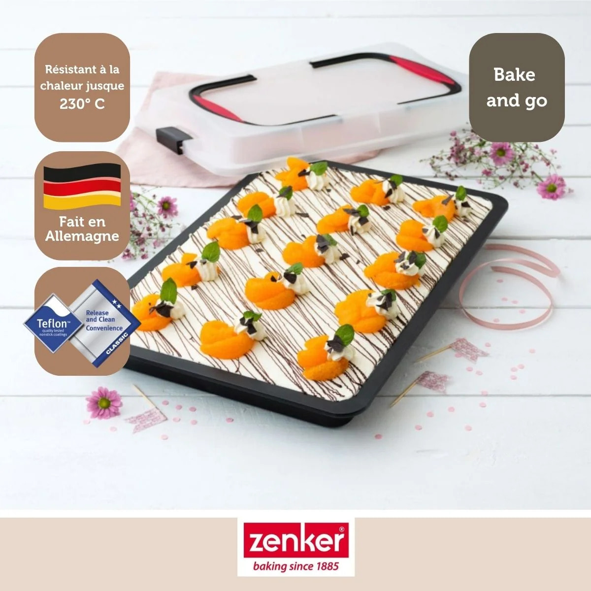 Plaque de cuisson 42 x 29 cm avec couvercle Zenker Special To Go