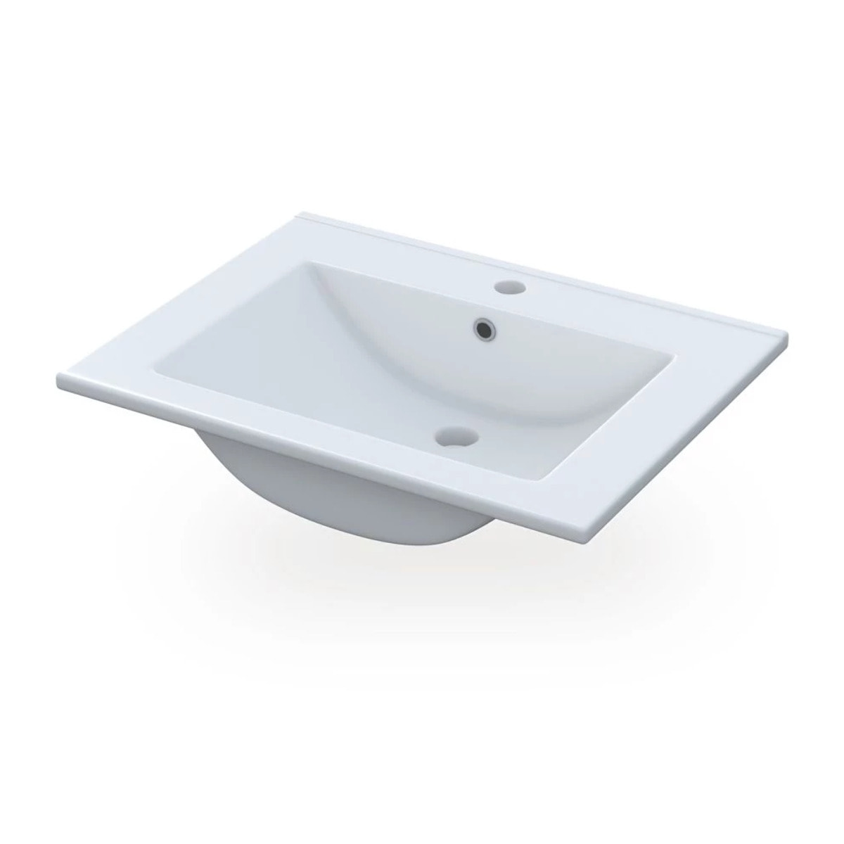 Lavabo cerámico rectangular 60x45 cm Volga Blanco