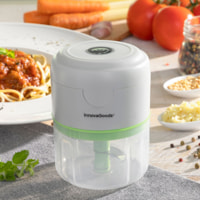Mini tritatutto ricaricabile portatile echoppie innovagoods - grigio, verde e trasparente - 250 ml