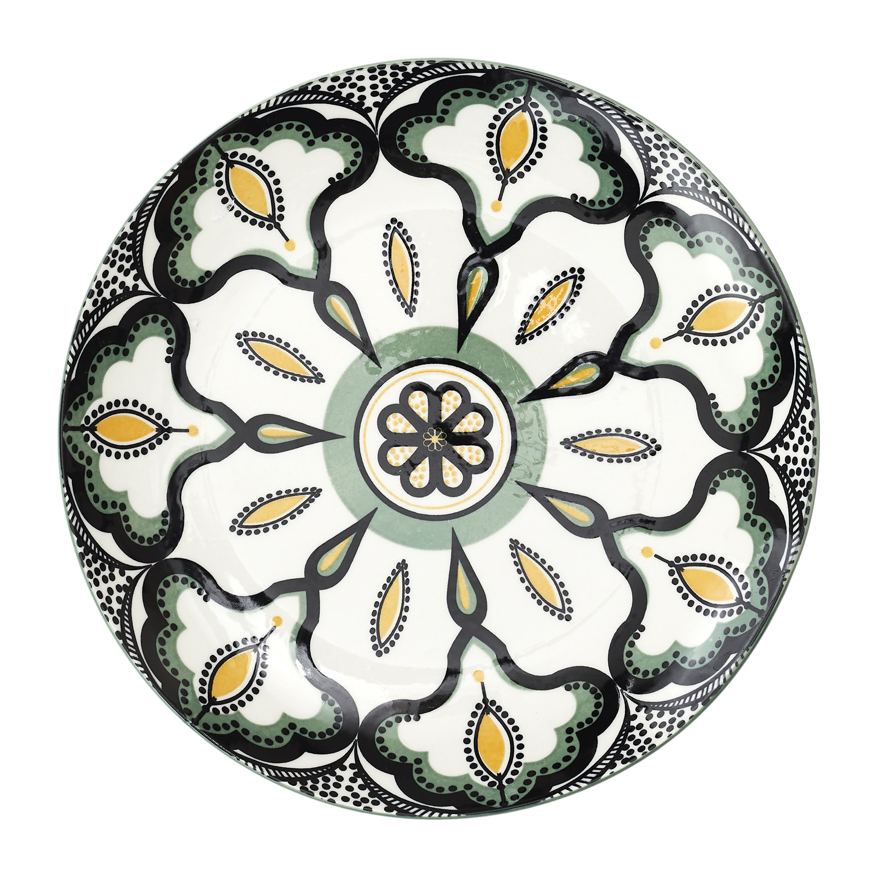 Assiette Mandala Vert D19cm