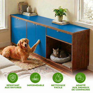 Rouleau adhésif décoratif Vinyle au Mètre - Bleu marine - Sticker Lavable Imperméable Mur Cuisine Meubles