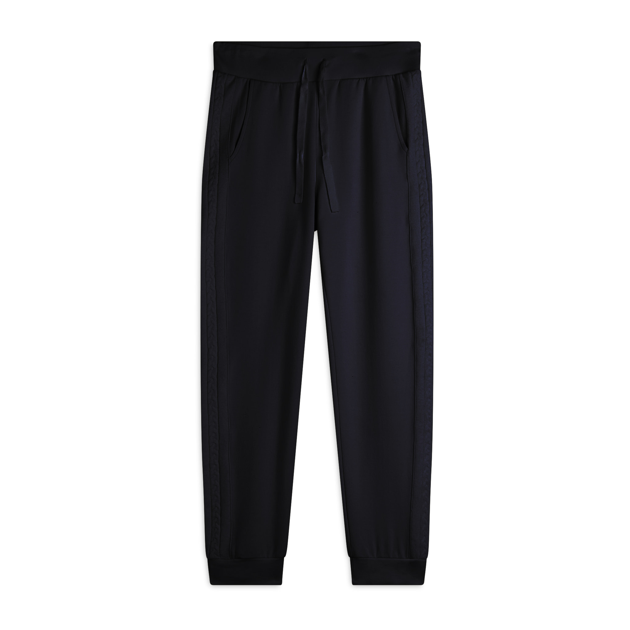 Pantalone in felpa modal con bande laterali a trecce