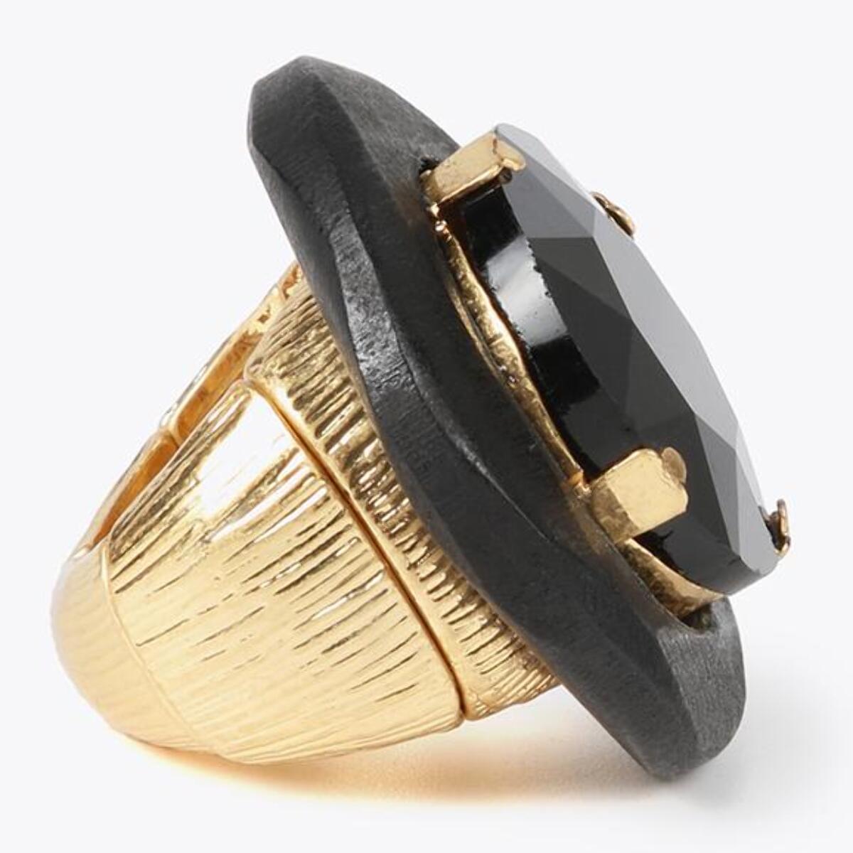 Anello legno con gioiello
